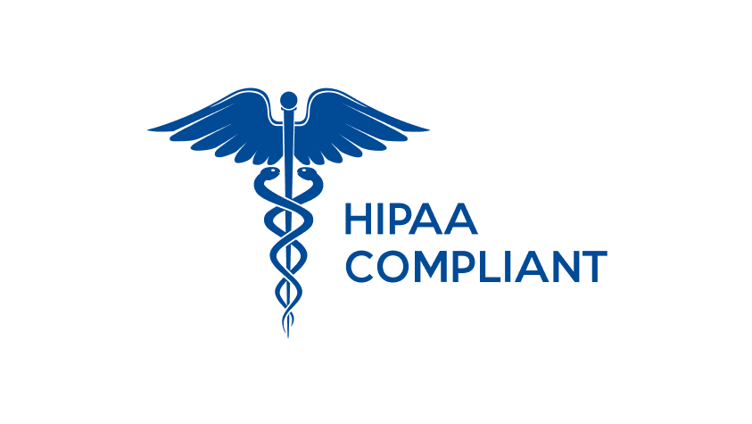 HIPAA compliant badge indicating secure handling of medical and personal health information HIPAA compliant badge indicating secure handling of medical and personal health information