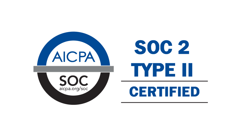 SOC 2 Type II Certified badge by AICPA indicating secure, reliable, and compliant handling of sensitive data and system controls SOC 2 Type II Certified badge by AICPA indicating secure, reliable, and compliant handling of sensitive data and system controls